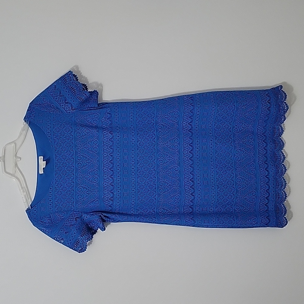 London Times Blue Lace Dress, Size 10